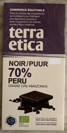 Chocolat Noir 70% Cacao Pérou PPR